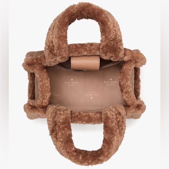 NWOT Kate Spade Signature Ella Faux Fur Small Tote Crossbody Bag - Picture 4 of 6